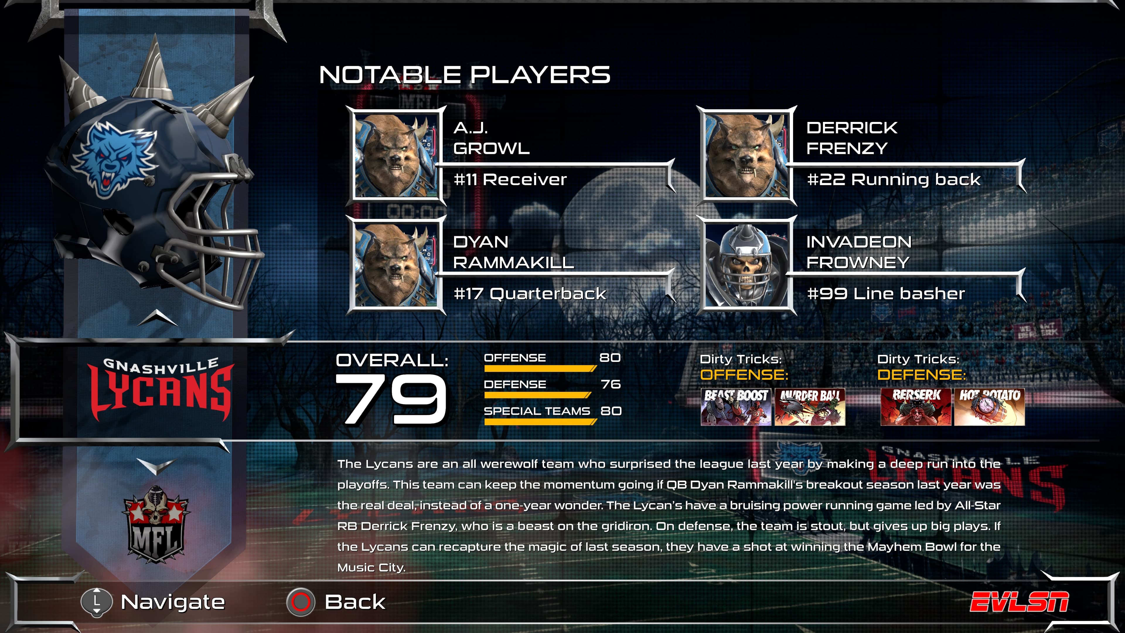 Mutant Football League - Gnashville Lycans: скриншот 6