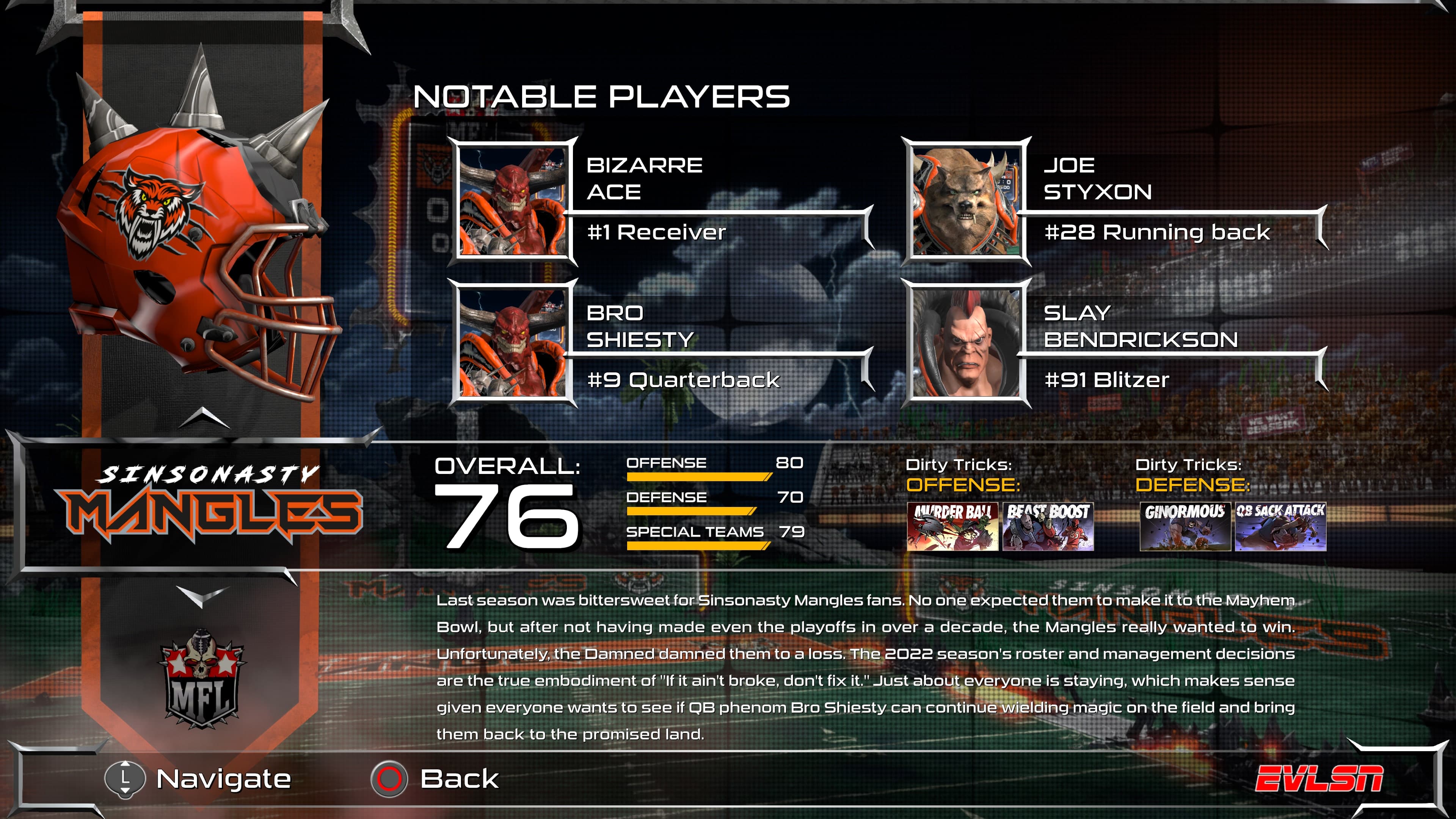 Mutant Football League - Sinsonasty Mangles: скриншот 1