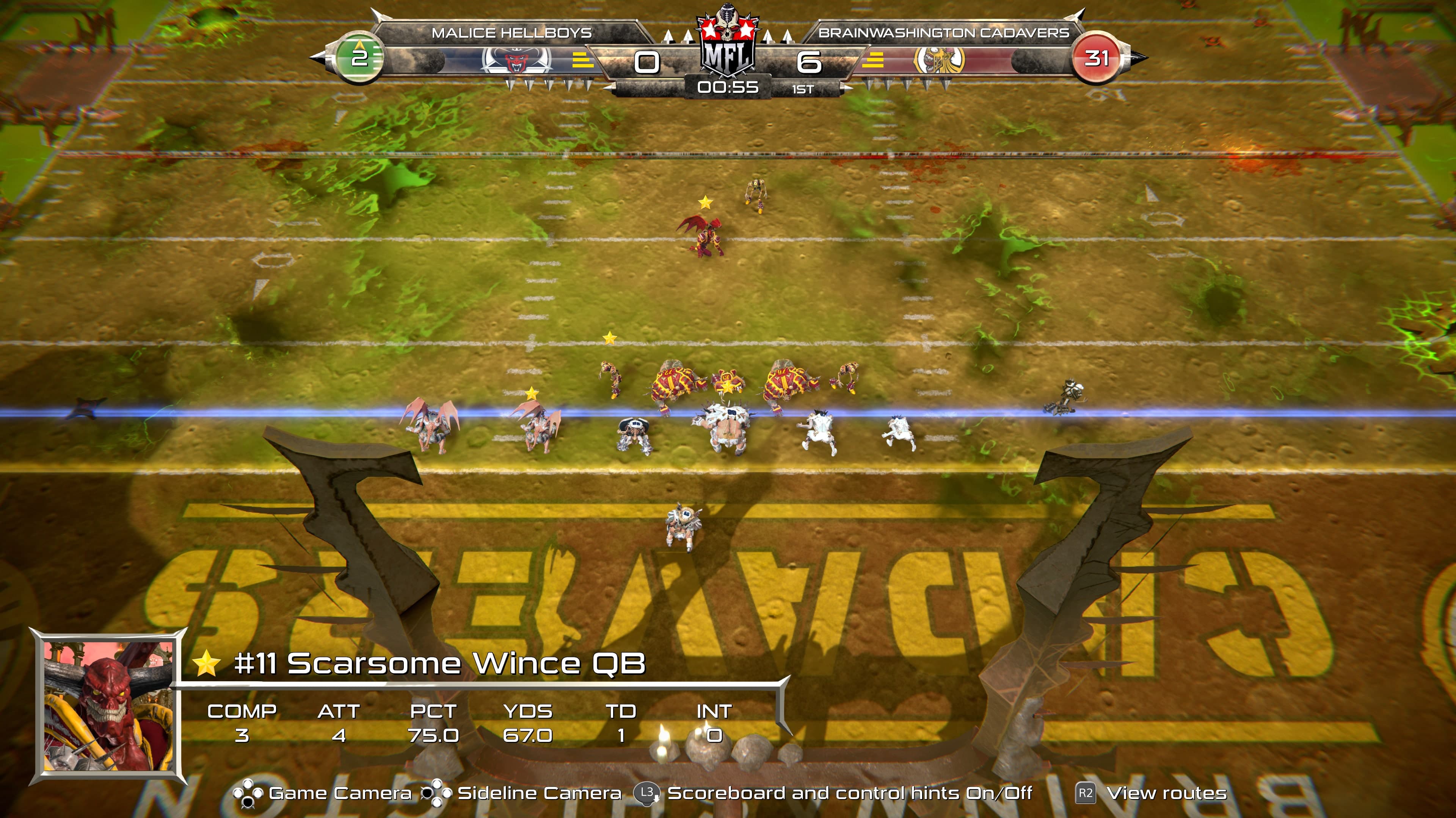 Mutant Football League - Brainwashington Cadavers: скриншот 1