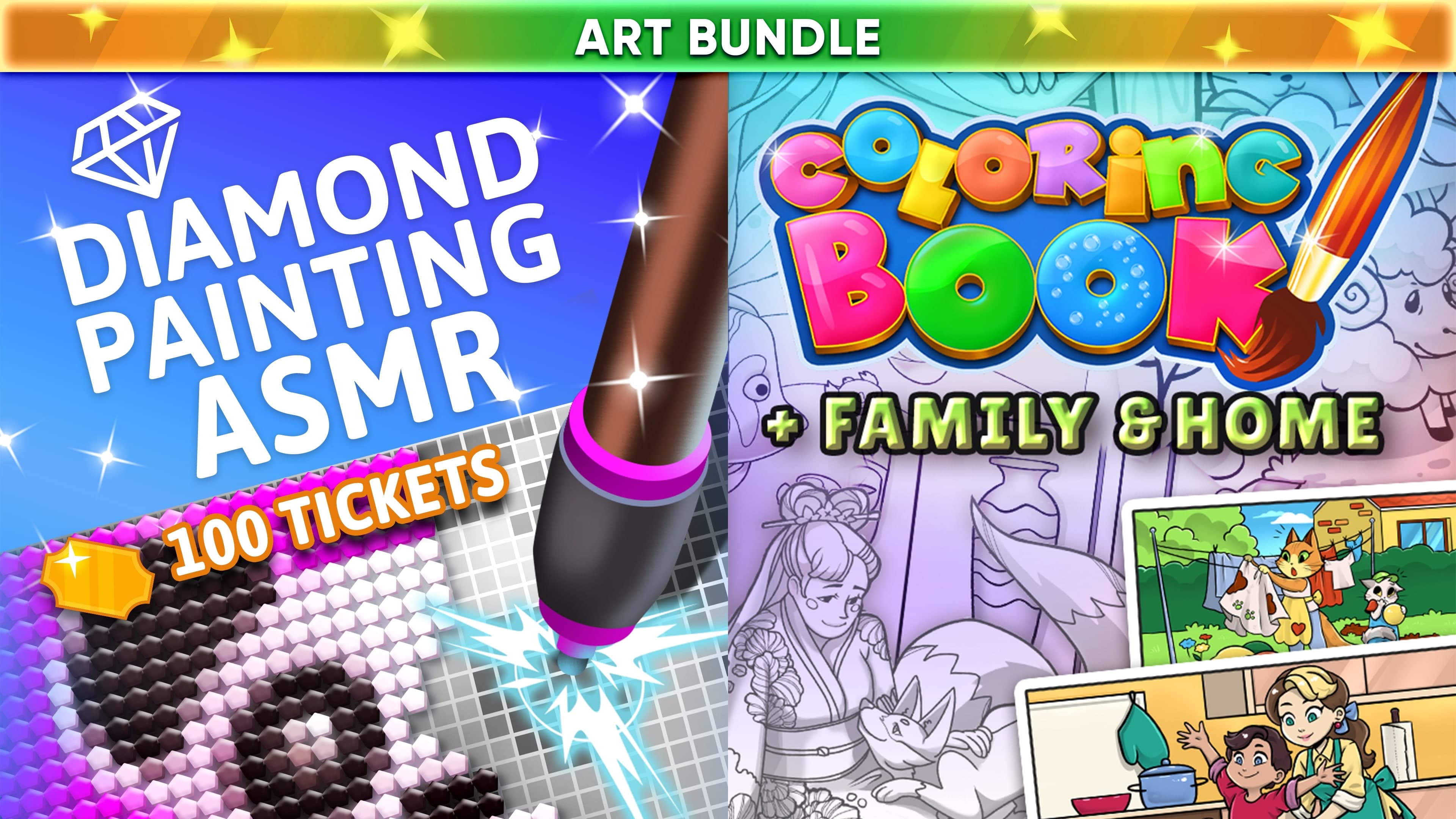 Diamond Painting ASMR Diamond Painting ASMR & Coloring Book: Art Bundle Art Bundle