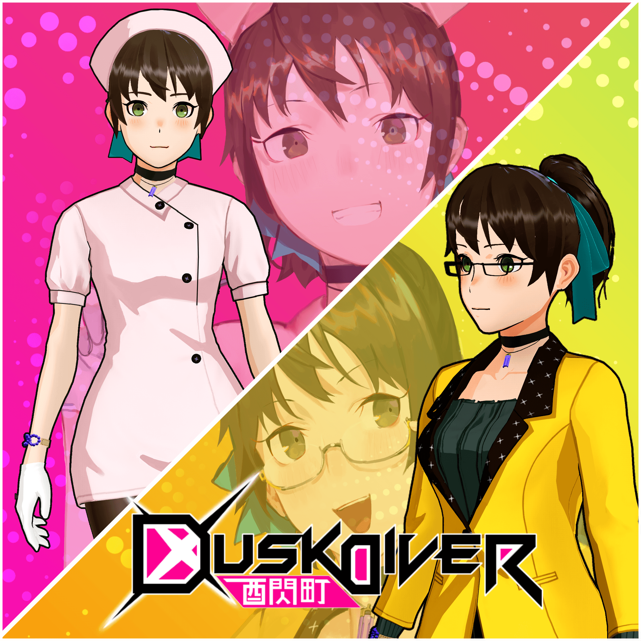 Dusk Diver Angel in White & News Anchor Costume